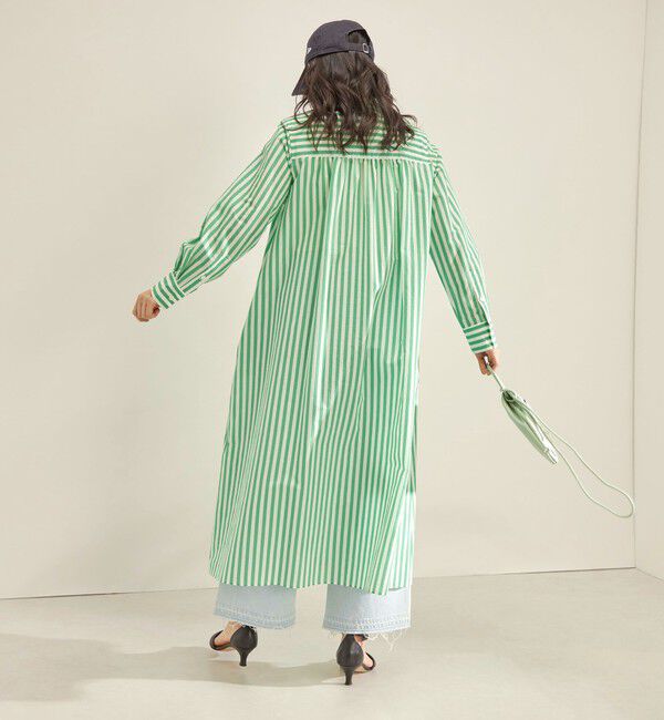 SHIPS for women「〈手洗い可能〉MANTECO カラー ストライプ ワンピース」|ワンピース|