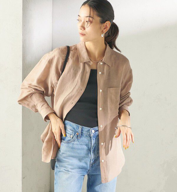 SHIPS for women「【実力派ベーシック】〈手洗い可能〉IMPERIAL LINEN 混 オーバー サイズ シャツ」|シャツ・ブラウス|