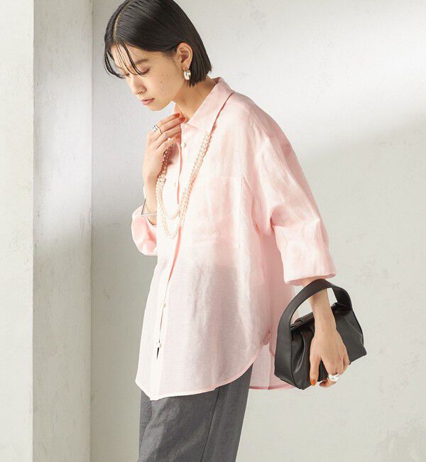 SHIPS for women「【実力派ベーシック】〈手洗い可能〉IMPERIAL LINEN 混 オーバー サイズ シャツ」|シャツ・ブラウス|