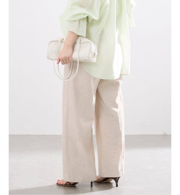 IENA「《セットアップ対応》ウォッシャブル リネン混スラックス」|スラックス|