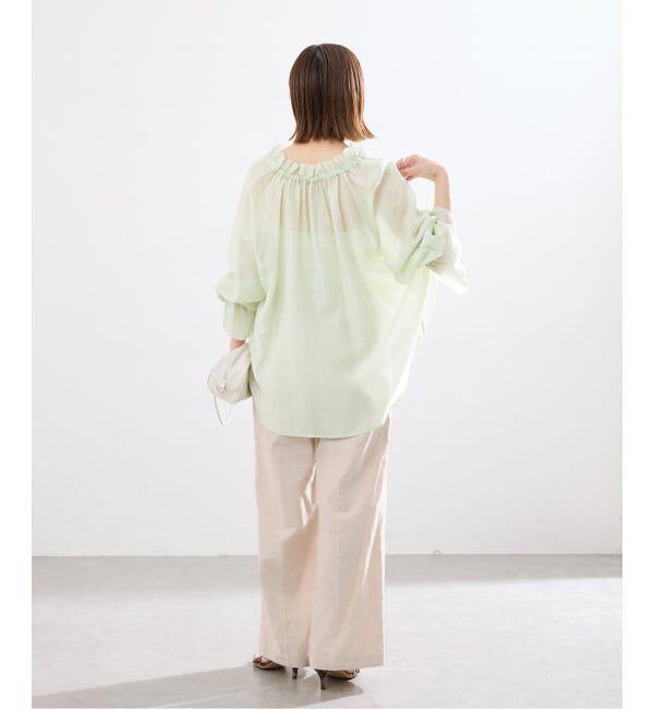 IENA「《セットアップ対応》ウォッシャブル リネン混スラックス」|スラックス|