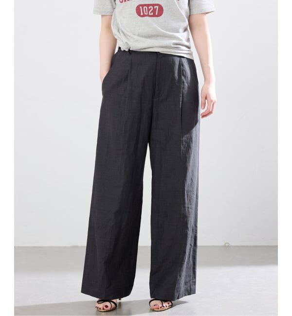 IENA「《セットアップ対応》ウォッシャブル リネン混スラックス」|スラックス|