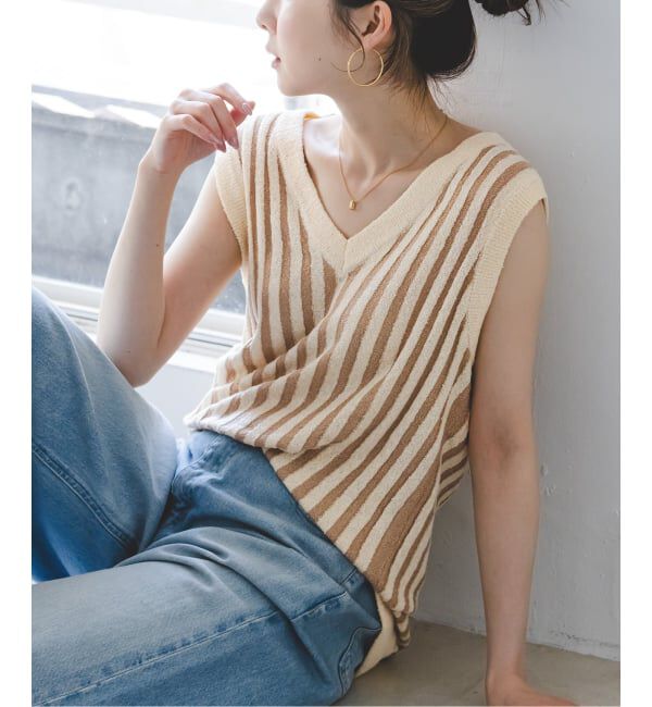 NOBLE「《予約・NOBLE別注カラー》PROVOKE/プロヴォーク loopyarn stripe vest」|ベスト・ジレ|