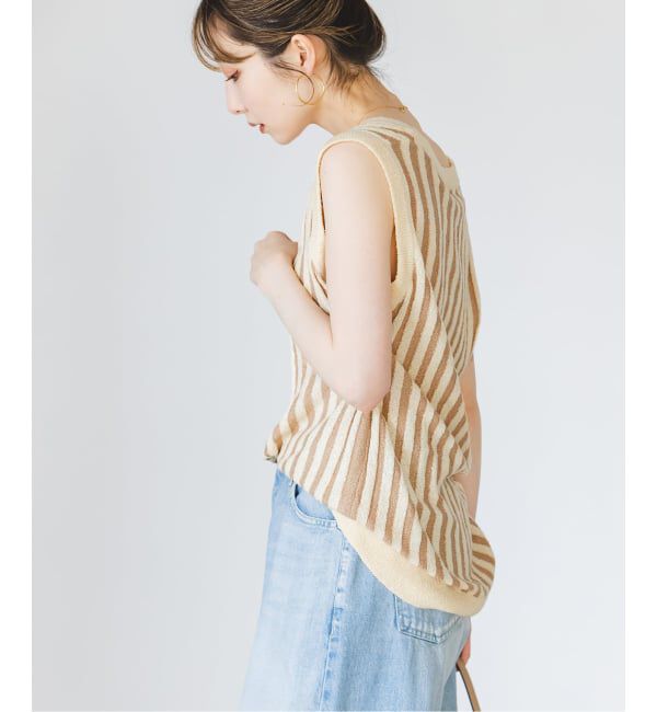 NOBLE「《予約・NOBLE別注カラー》PROVOKE/プロヴォーク loopyarn stripe vest」|ベスト・ジレ|