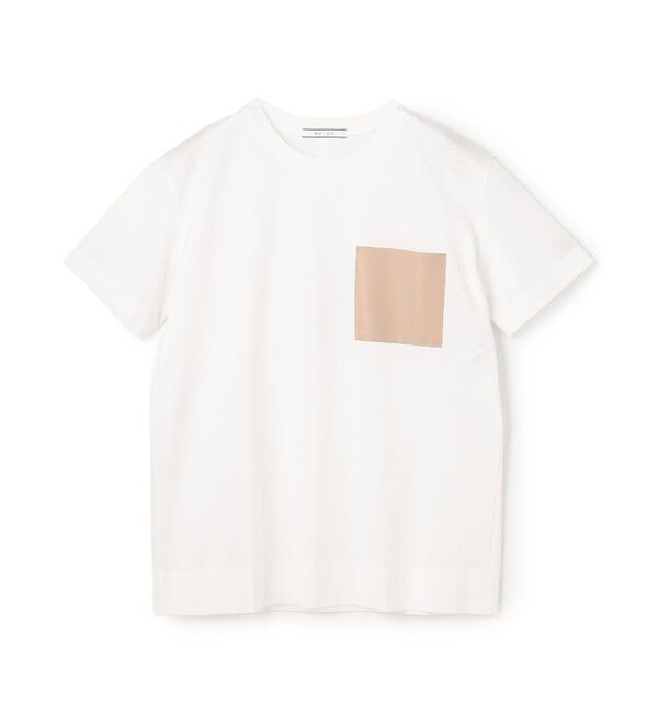 BEIGE,「【定番・再入荷】TORENIA / レザーポケットコットンクルーネックTシャツ」|Tシャツ・カットソー|
