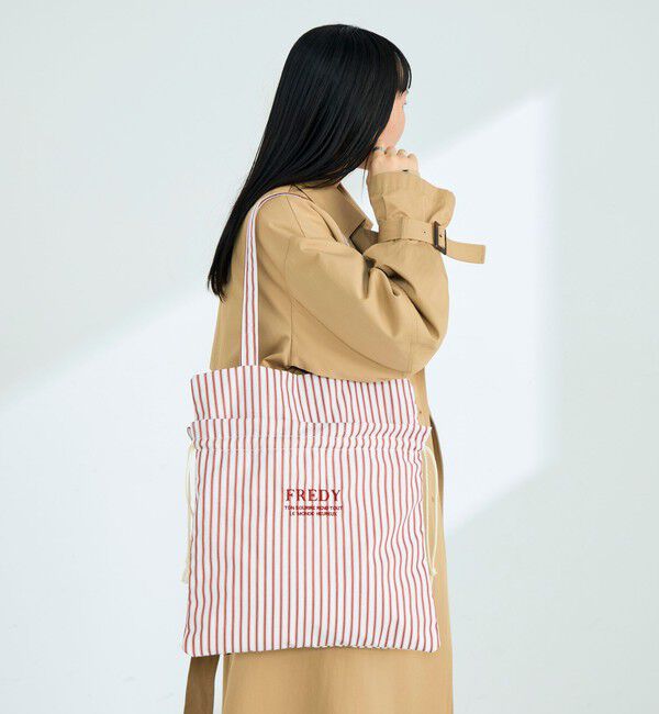 fredy emue「アウトポケットストライプロゴトートバッグ」|トートバッグ|レッド系その他