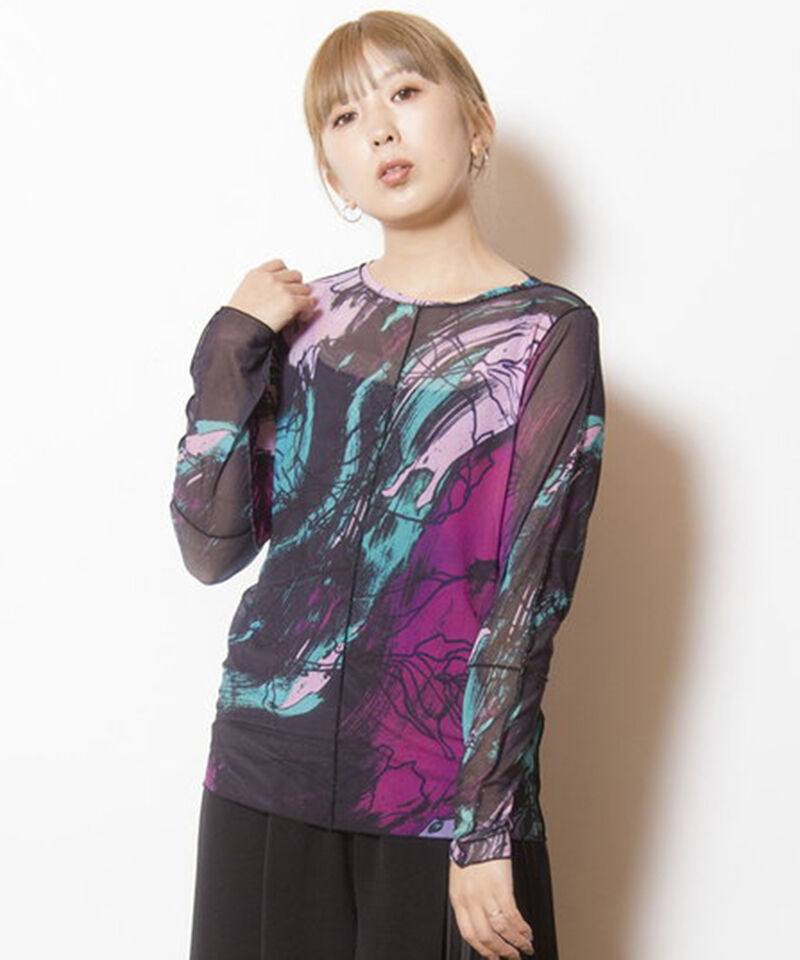  「メロー切替長袖Tシャツ」|Tシャツ・カットソー|