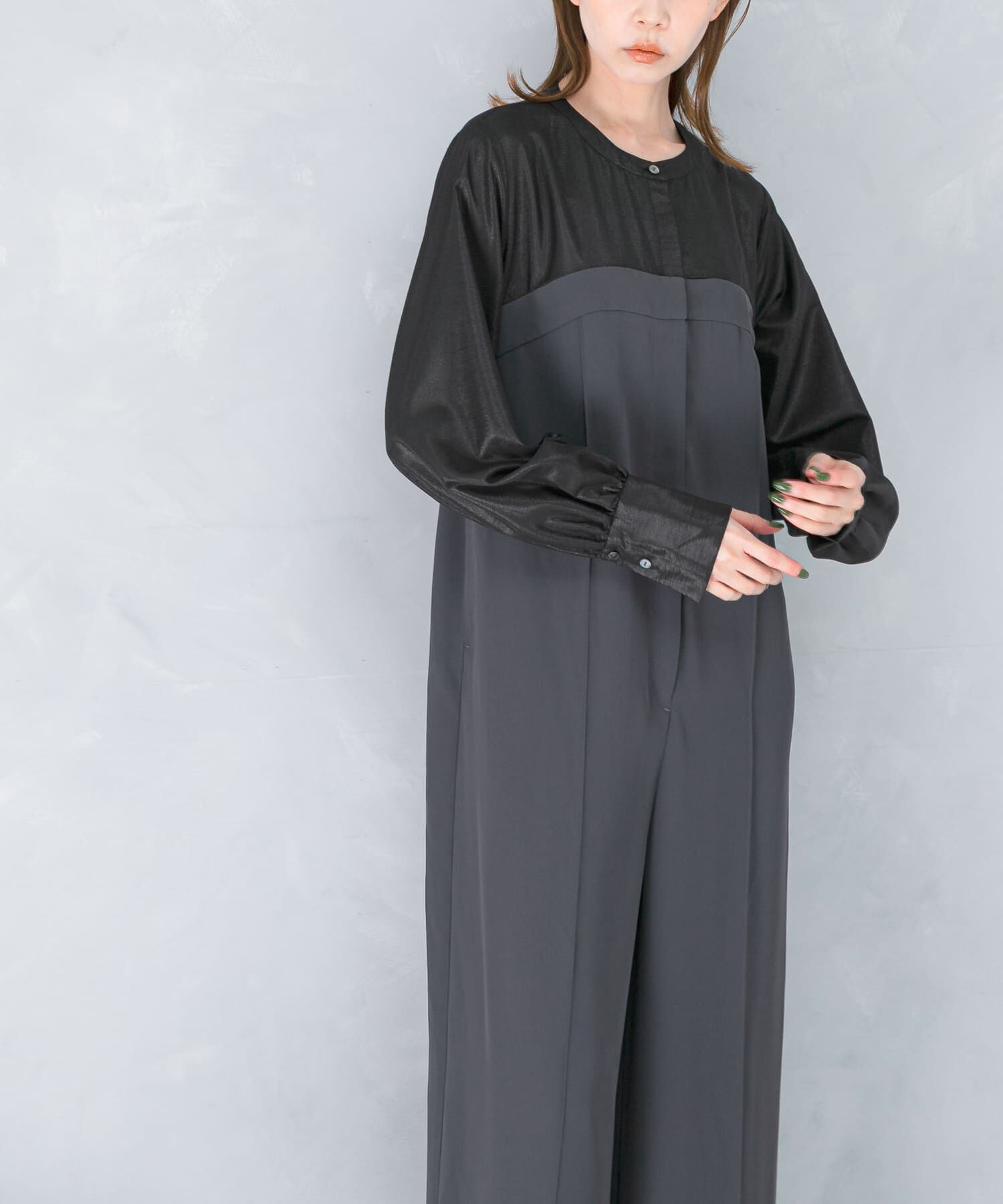 URBAN RESEARCH ROSSO「レイヤードライクオールインワン」|オールインワン|グレー系その他