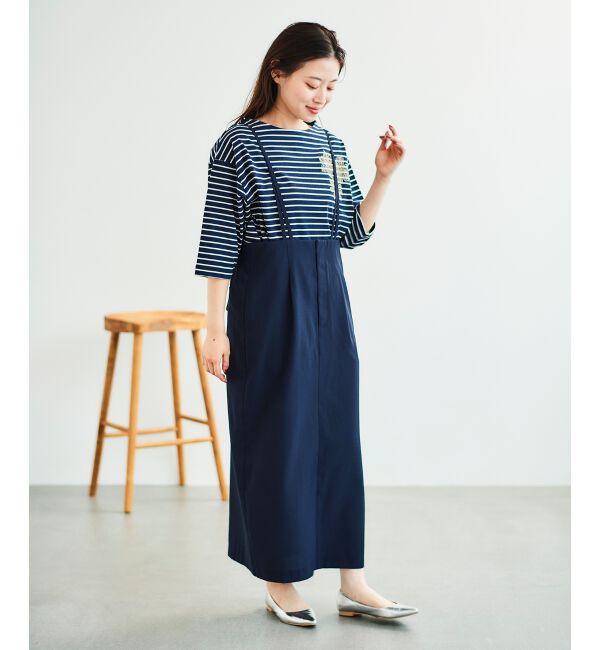 le.coeur blanc「ボーダーモチーフ刺繍カットソー」|Tシャツ・カットソー|