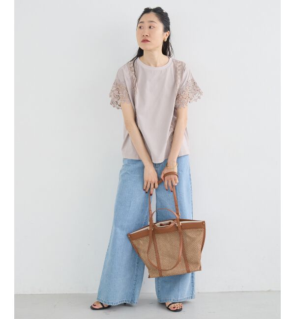  「レースドッキングカットソー」|Tシャツ・カットソー|