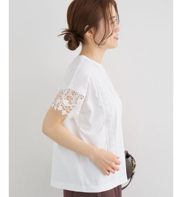  「レースドッキングカットソー」|Tシャツ・カットソー|