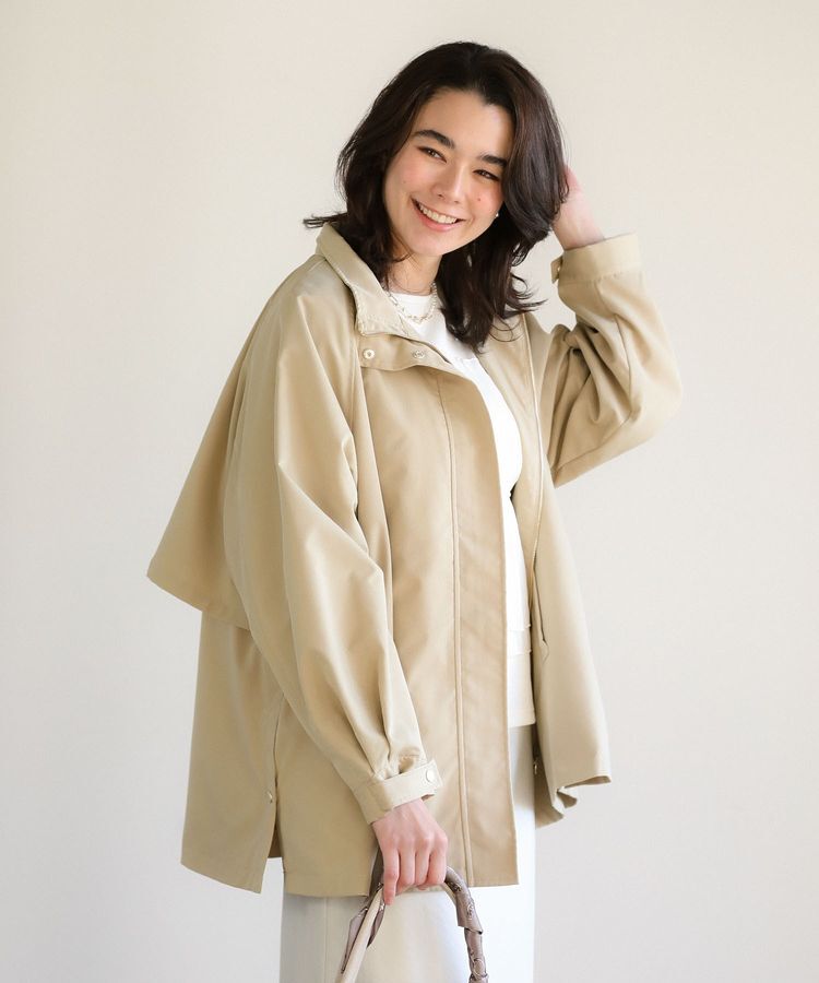 Green Parks「撥水加工Aラインマウンテンパーカー」|ブルゾン・スタジャン|Beige