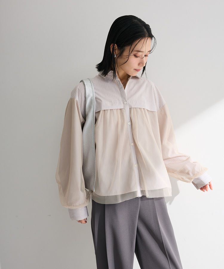 Green Parks「イージーケアチュールドッキングシャツ」|シャツ・ブラウス|Beige