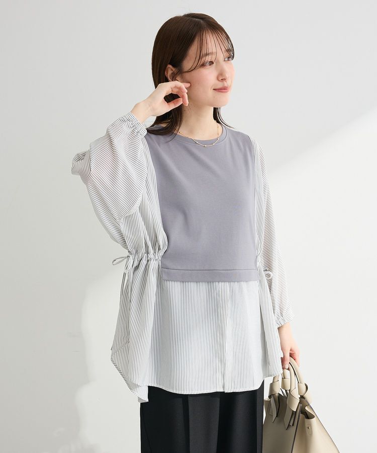 Green Parks「脇リボンドッキングチュニック」|Tシャツ・カットソー|