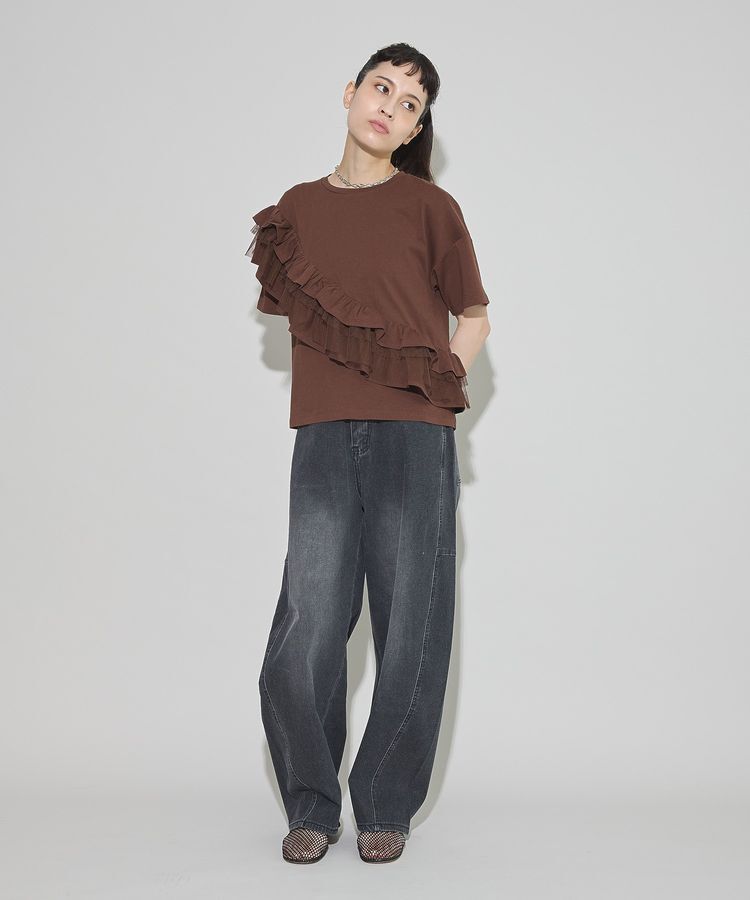 GARAGE OF GOOD CLOTHING「タックフリル&times;チュールプルオーバー」|Tシャツ・カットソー|