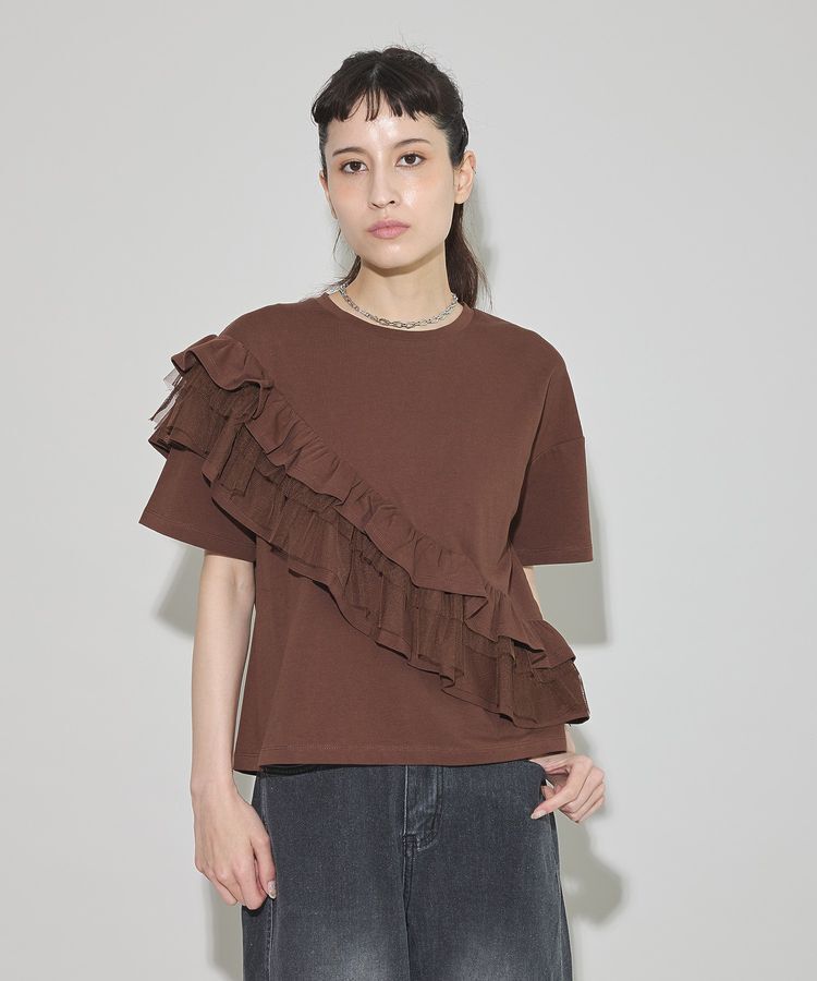 GARAGE OF GOOD CLOTHING「タックフリル&times;チュールプルオーバー」|Tシャツ・カットソー|