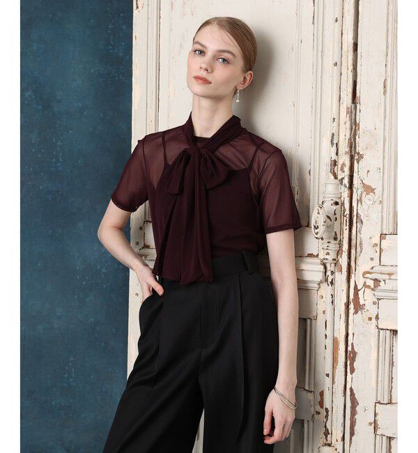LOULOU WILLOUGHBY「【LOULOU WILLOUGHBY】ボウタイツキチュールトップス」|Tシャツ・カットソー|