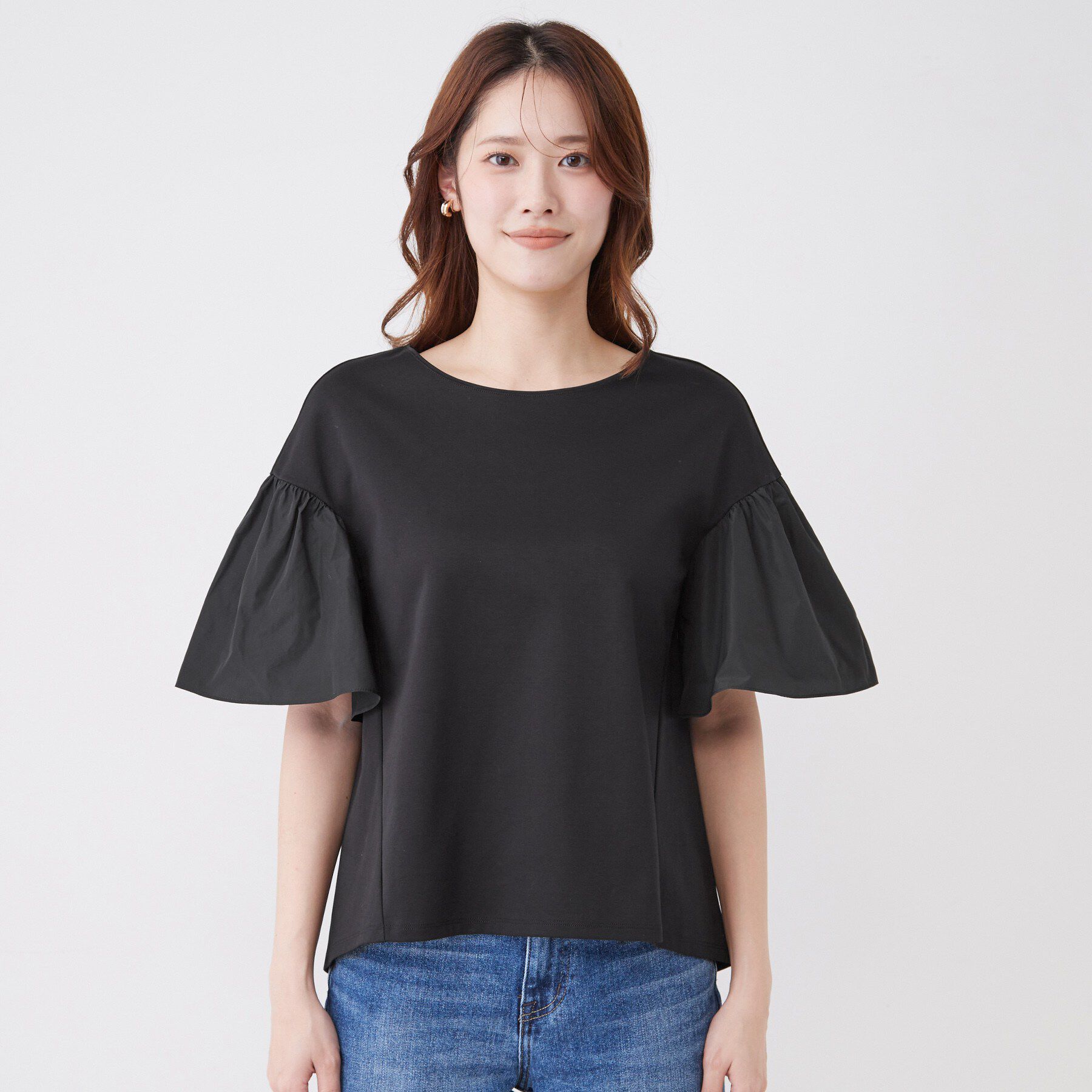 COUP DE CHANCE「【手洗い可／日本製】ギャザーフレアスリーブ　プルオーバー」|Tシャツ・カットソー|