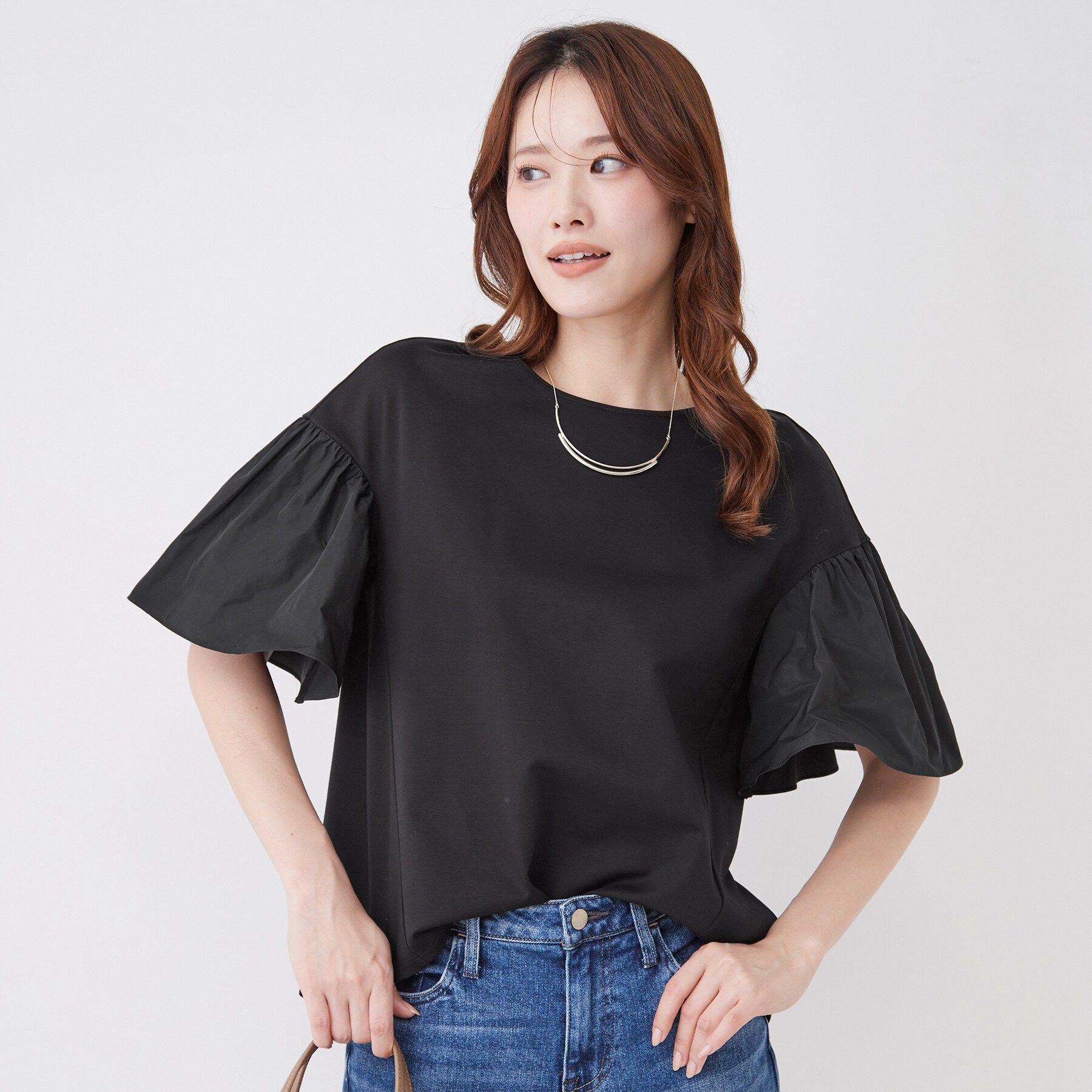 COUP DE CHANCE「【手洗い可／日本製】ギャザーフレアスリーブ　プルオーバー」|Tシャツ・カットソー|