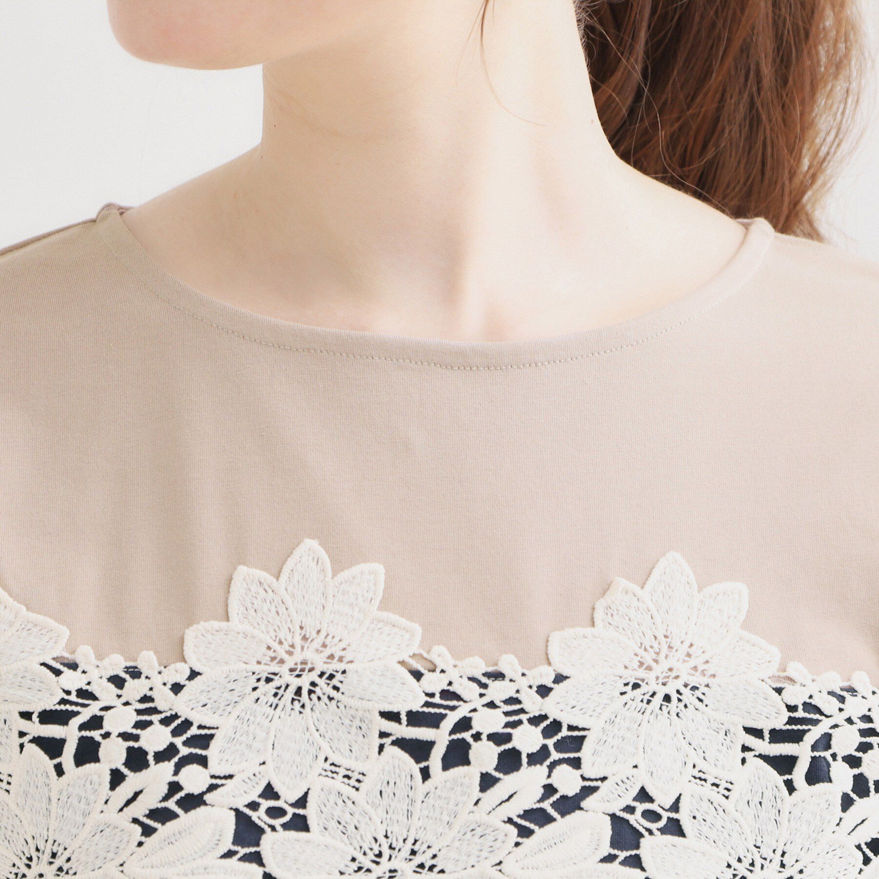 Couture broach「【UVカット・接触冷感・洗える】レース バルーントップス」|Tシャツ・カットソー|