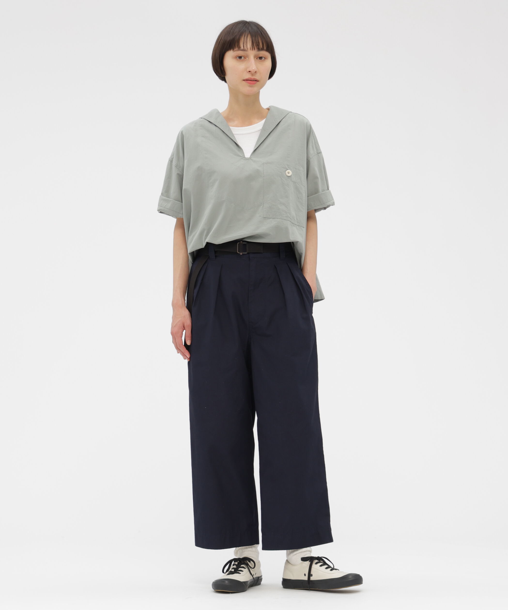 MHL.「FINE COMPACT COTTON POPLIN TROUSERS」|その他|DARK NAVY1