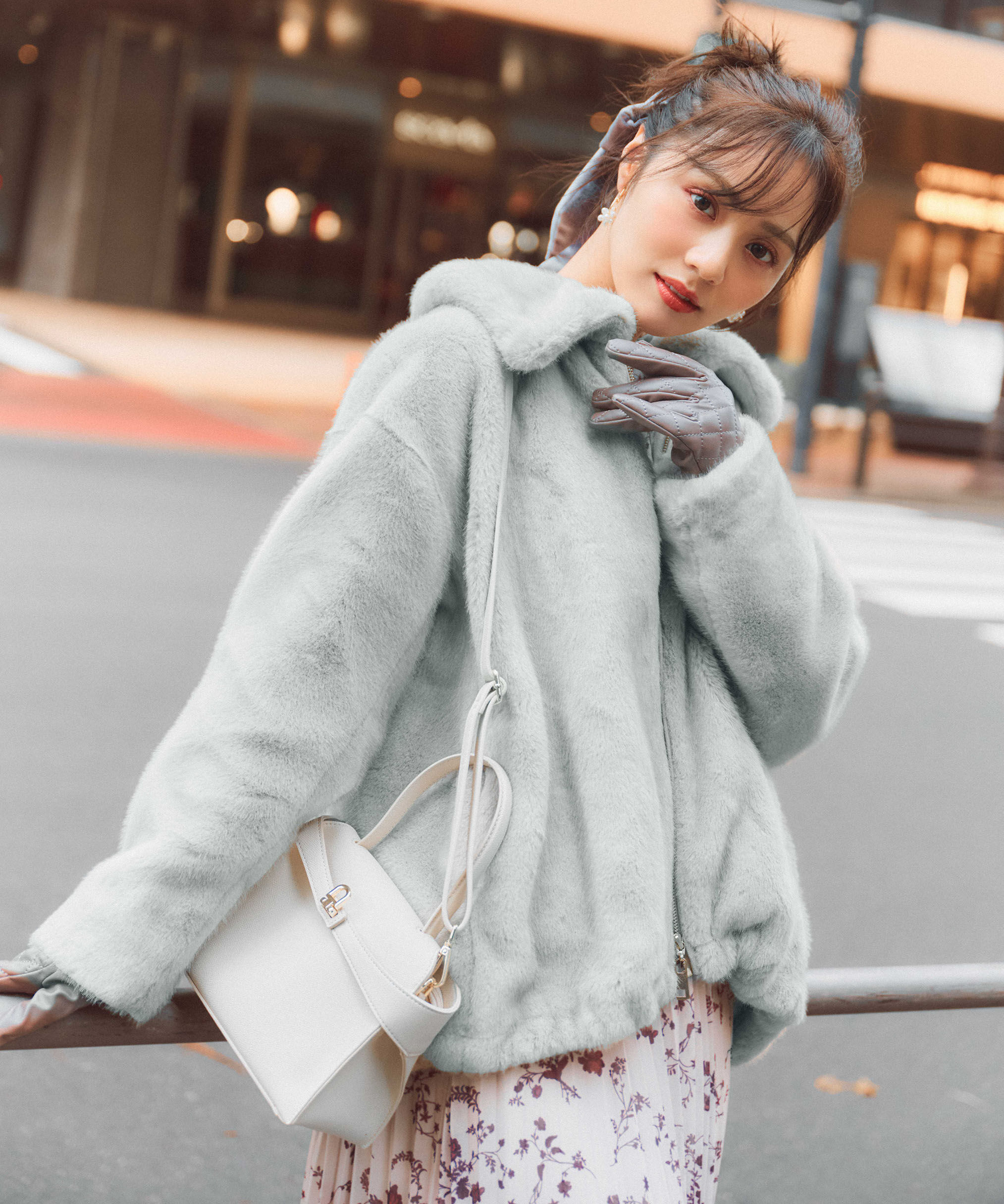 PROPORTION BODY DRESSING「フェイクファーブルゾン 25AW」|ブルゾン・スタジャン|グレージュ