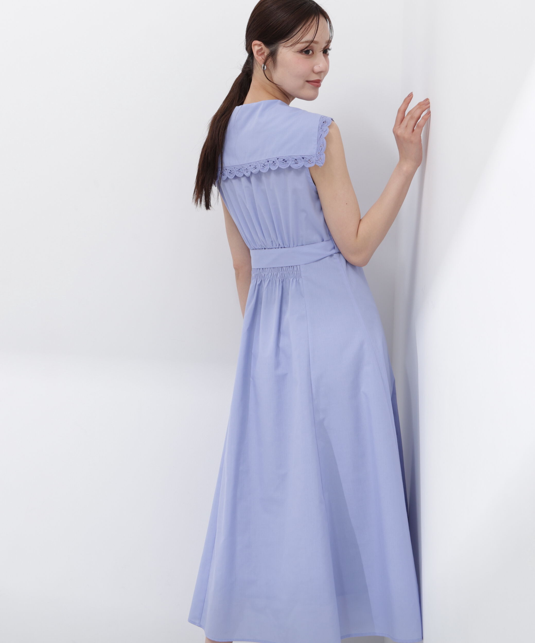PROPORTION BODY DRESSING「セーラーカラーレーストリムワンピース」|ワンピース|
