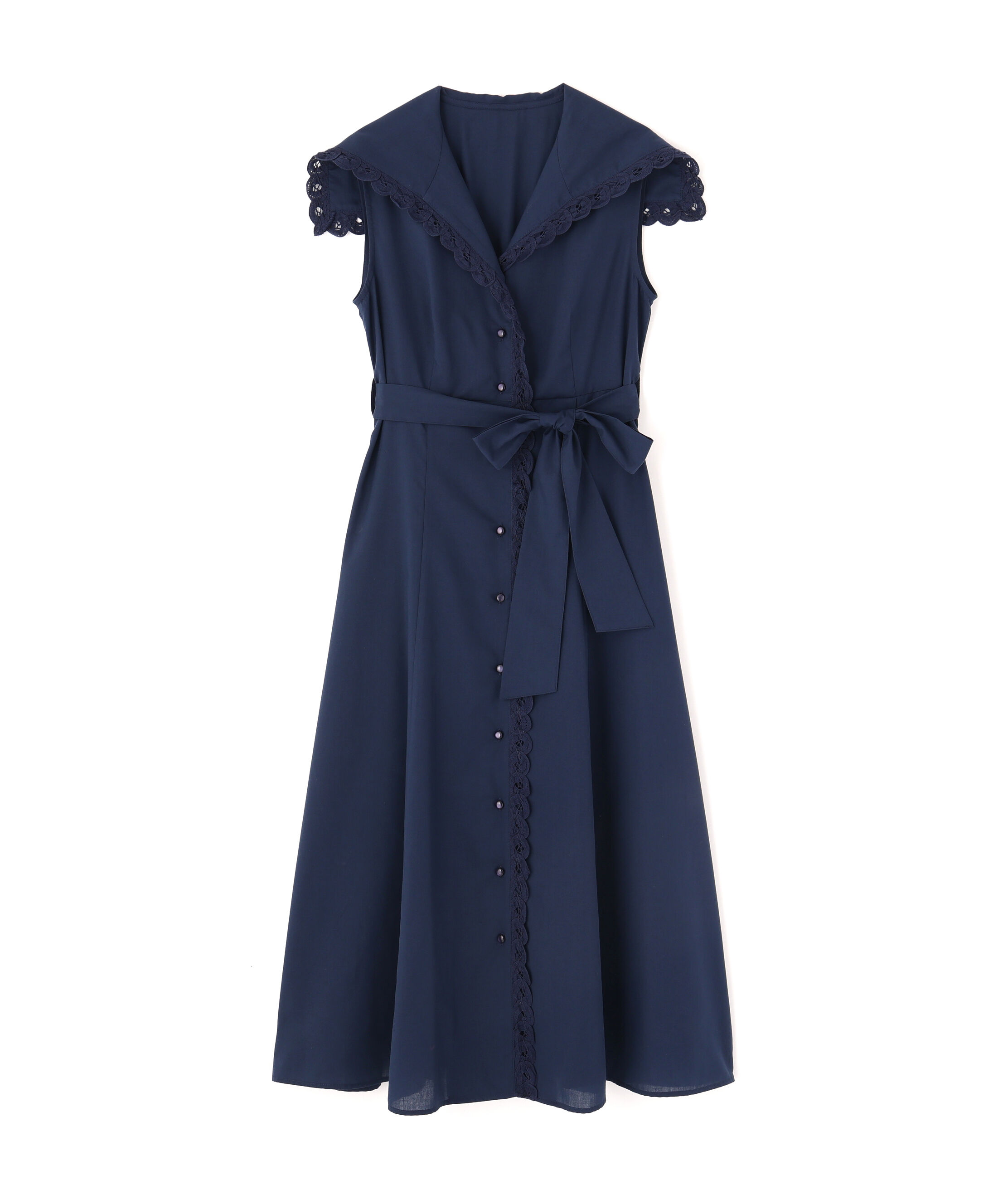 PROPORTION BODY DRESSING「セーラーカラーレーストリムワンピース」|ワンピース|