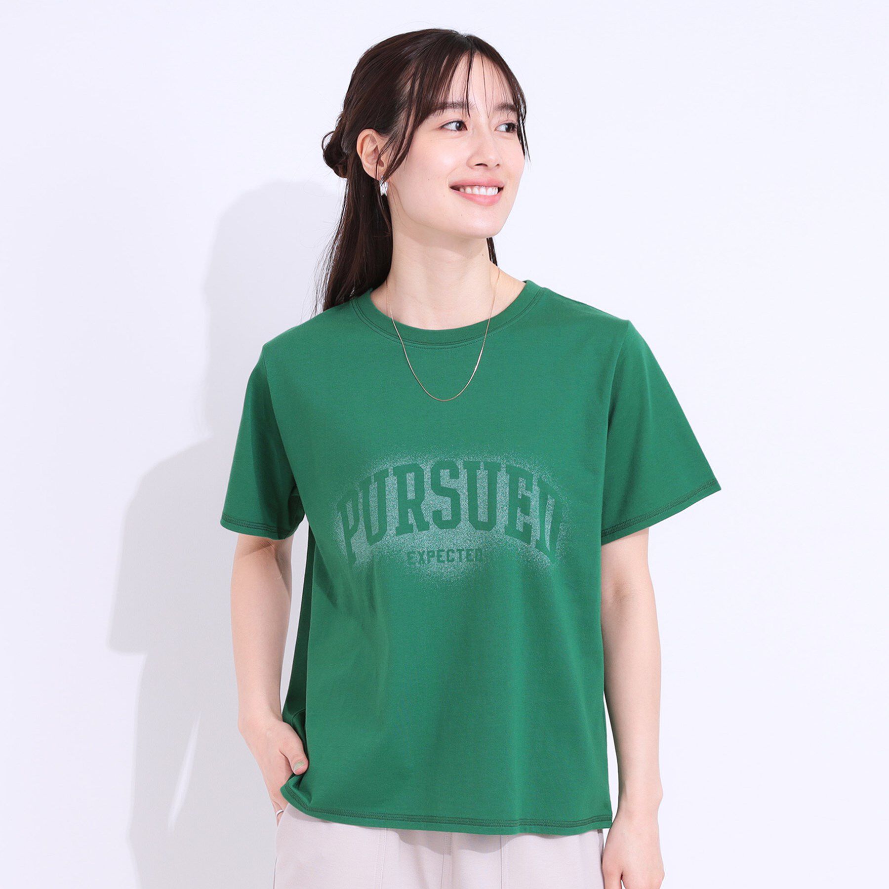 SHOO･LA･RUE「【洗える/S-LL】選べる3柄 ベーシックプリントTシャツ」|Tシャツ・カットソー|