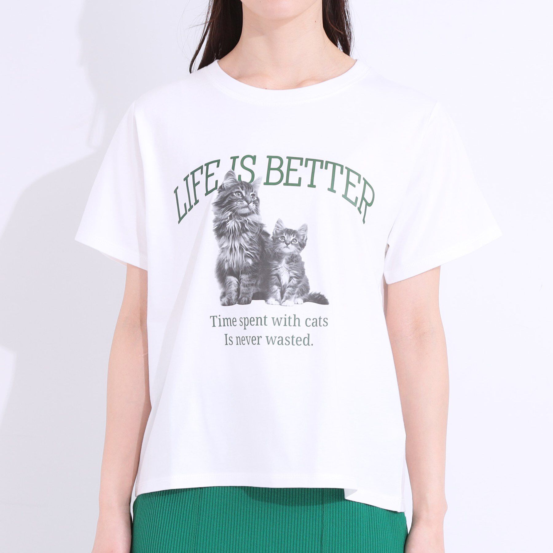 SHOO･LA･RUE「【洗える/S-LL】選べる3柄 ベーシックプリントTシャツ」|Tシャツ・カットソー|
