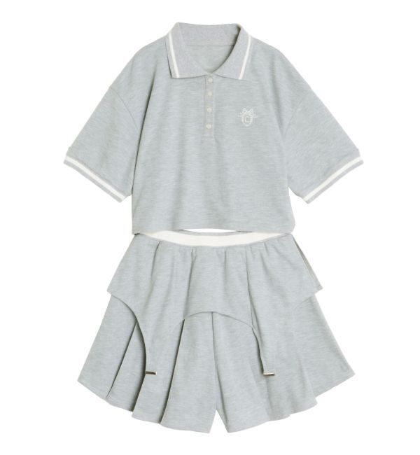 CALNAMUR「POLO&times;SK SET UP/ポロ&times;スカートセットアップ【セットアイテム】」|ワンピース|
