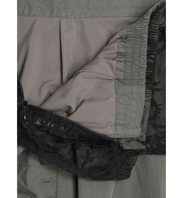 CALNAMUR「2WAY LACE OVER NYLON GATHER SK/２WAYレースオーバーナイロンギャザースカート」|スカート|