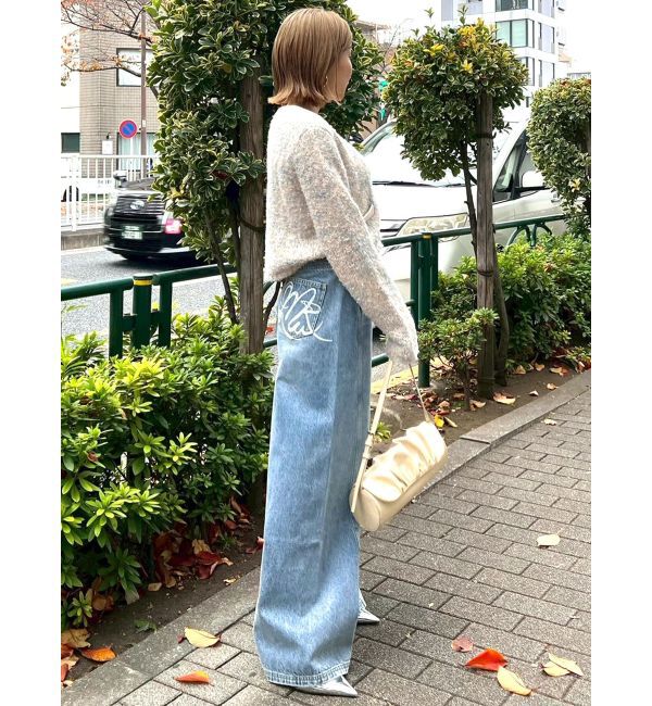 CALNAMUR「バックデザインワイドデニム」|デニム|
