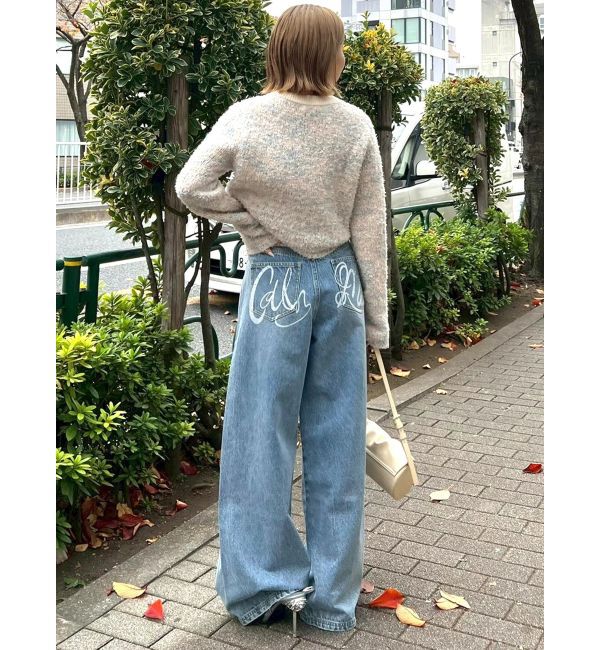 CALNAMUR「バックデザインワイドデニム」|デニム|