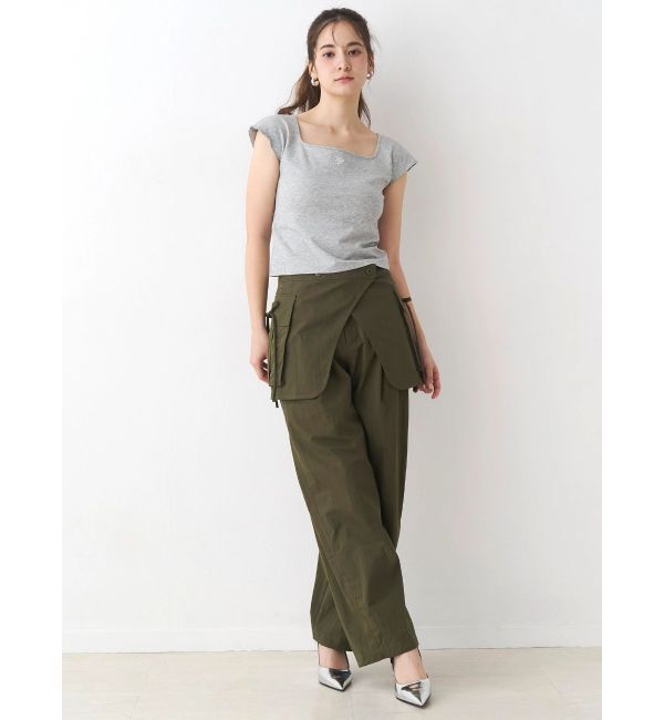 CALNAMUR「カップ付きフレンチスリーブトップス」|Tシャツ・カットソー|