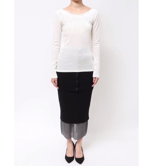 MERCURYDUO「【OUNNOUN】シャイニーベロアトップス」|Tシャツ・カットソー|