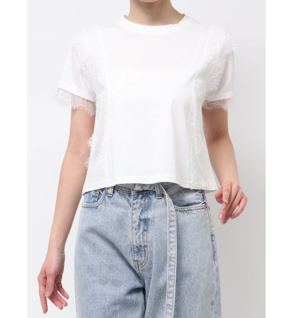 LAGUNAMOON「レースドッキングTシャツ」|Tシャツ・カットソー|