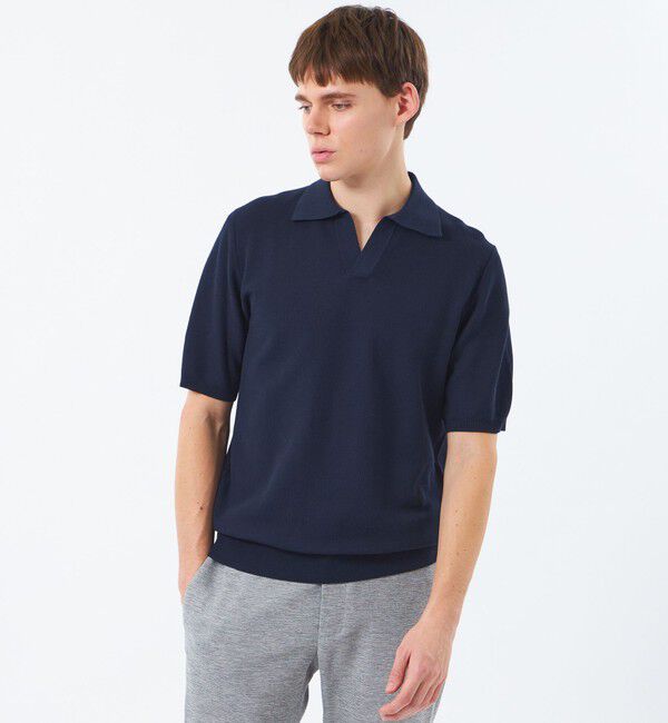 MACKINTOSH PHILOSOPHY「スキッパーポロ フラッフィーニット」|Tシャツ・カットソー|ネイビー