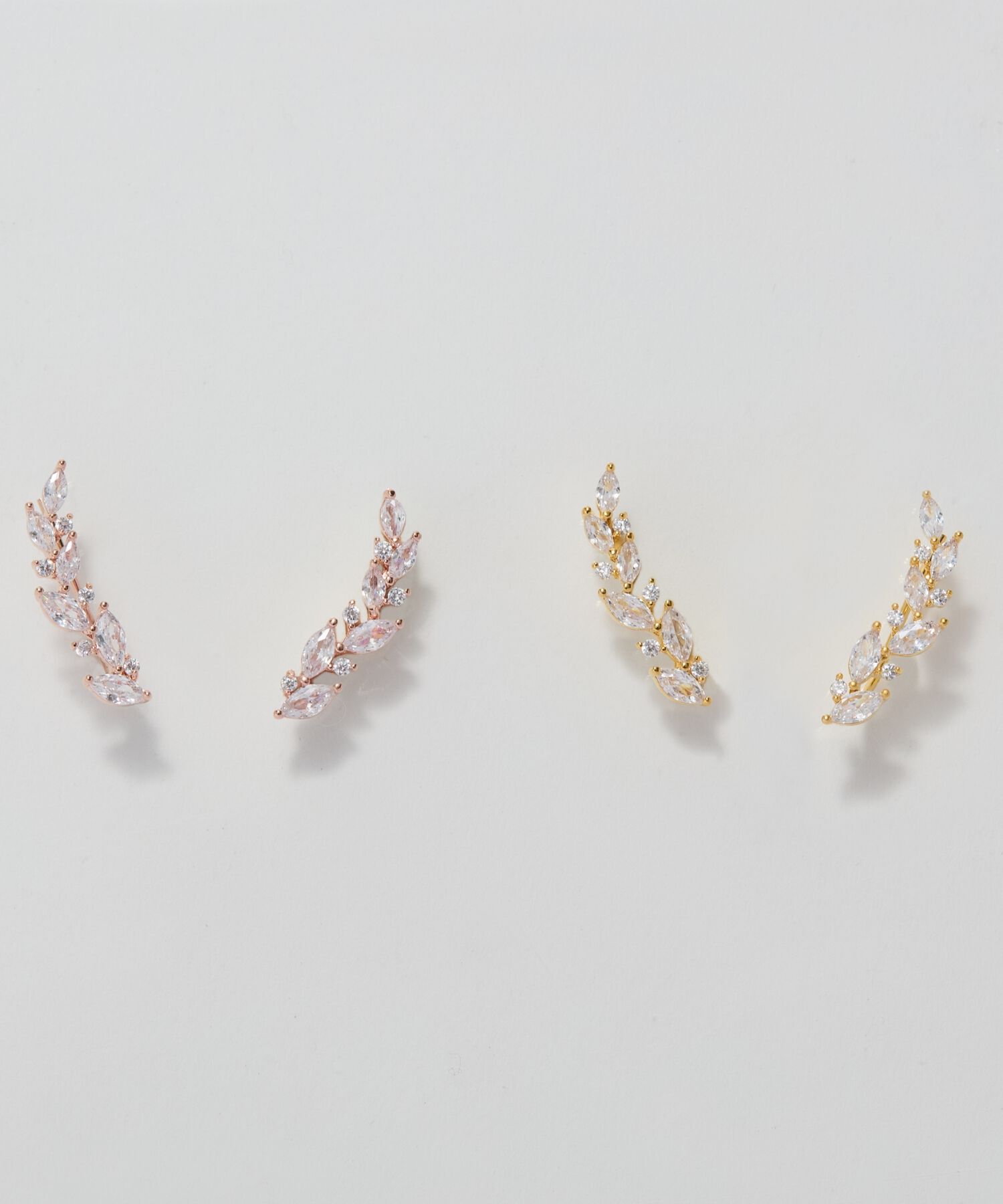 Phoebe「リーフグレースビジューピアス&イヤリング　ゴールド」|ピアス|