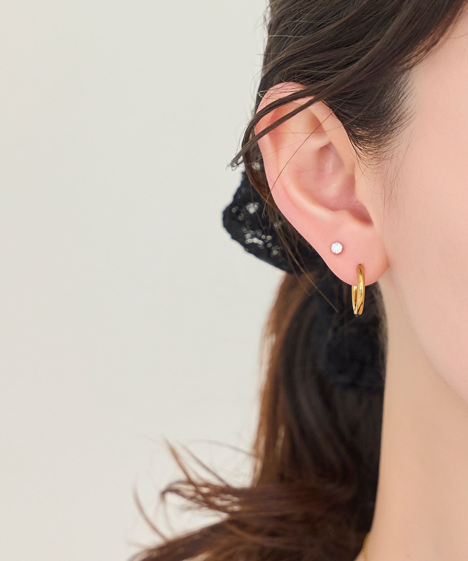 Phoebe「【金属アレルギー対応】ビジューピアス　ゴールド/サージカルステンレス（片耳）」|ピアス|