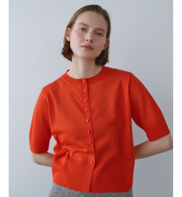 BEIGE,「MOISE / シアーニット　5分袖カーディガン」|ニット・セーター|Red &times; Ecru