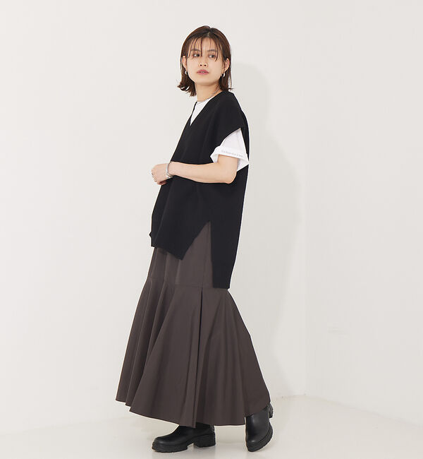 Rouge vif「メモリータッサー切り替えマーメイドマキシスカート」|スカート|