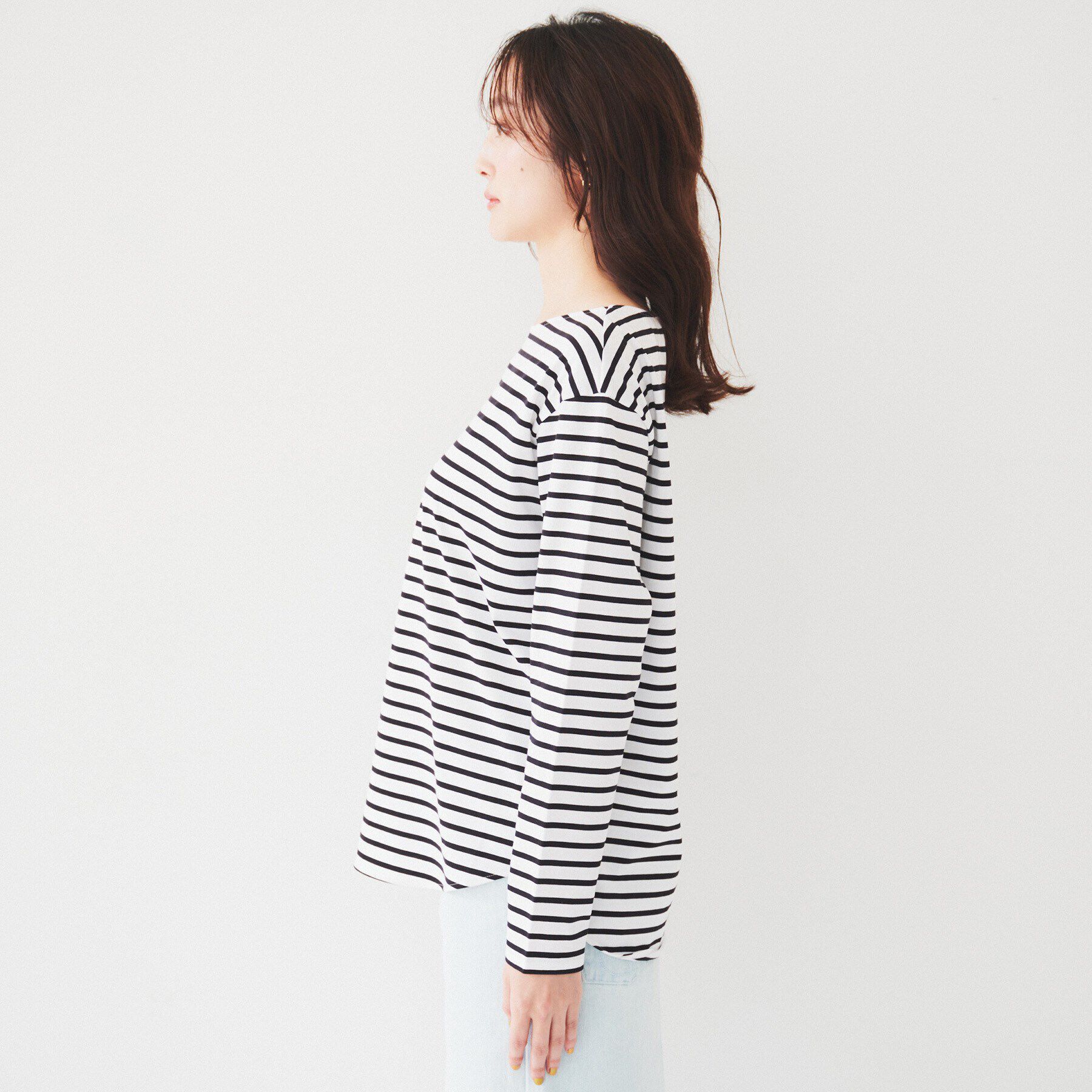 UNTITLED「【着回し/首元スッキリ】ボートネック天竺プルオーバー」|Tシャツ・カットソー|