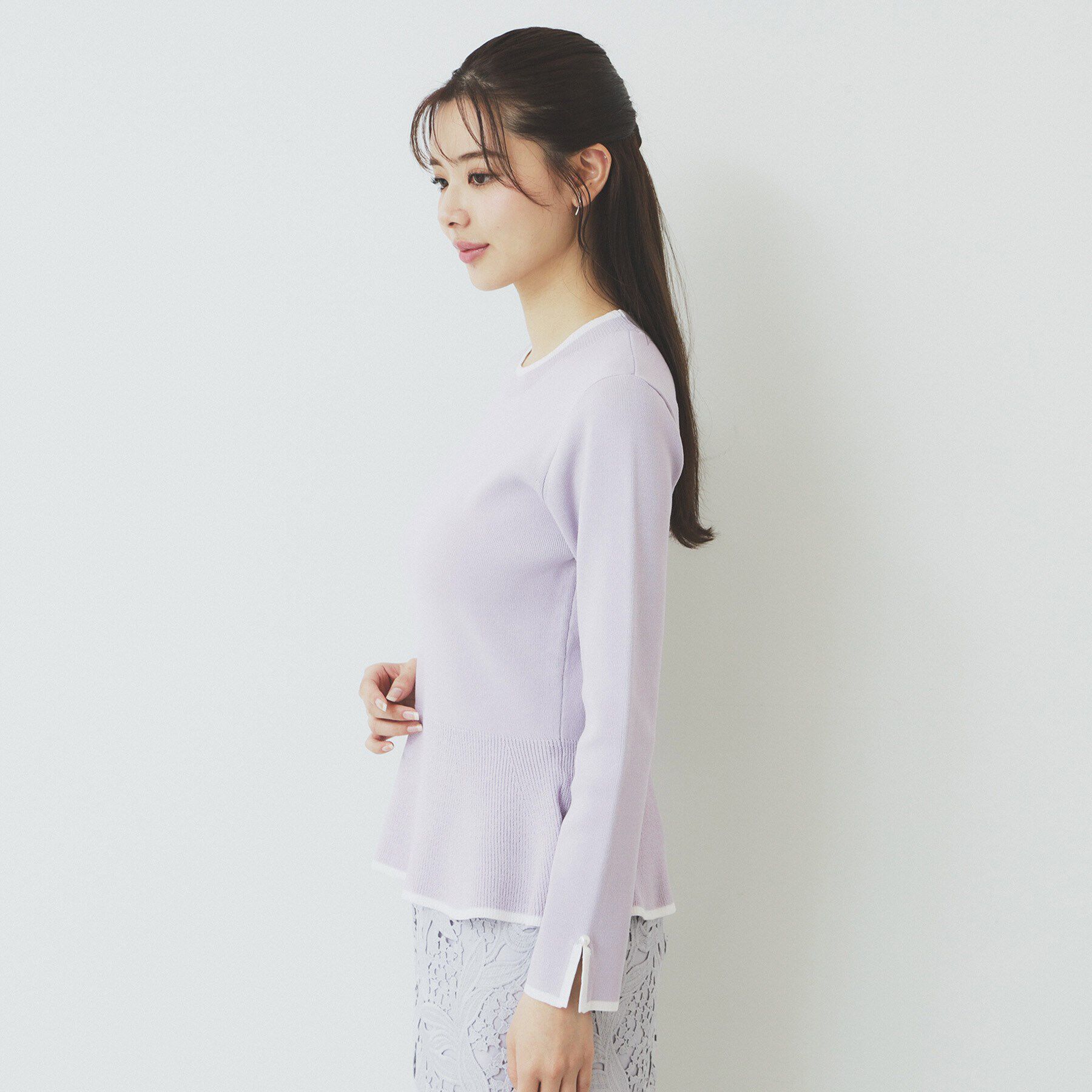 index「バイカラーペプラムニット【洗濯機洗い可】」|ニット・セーター|
