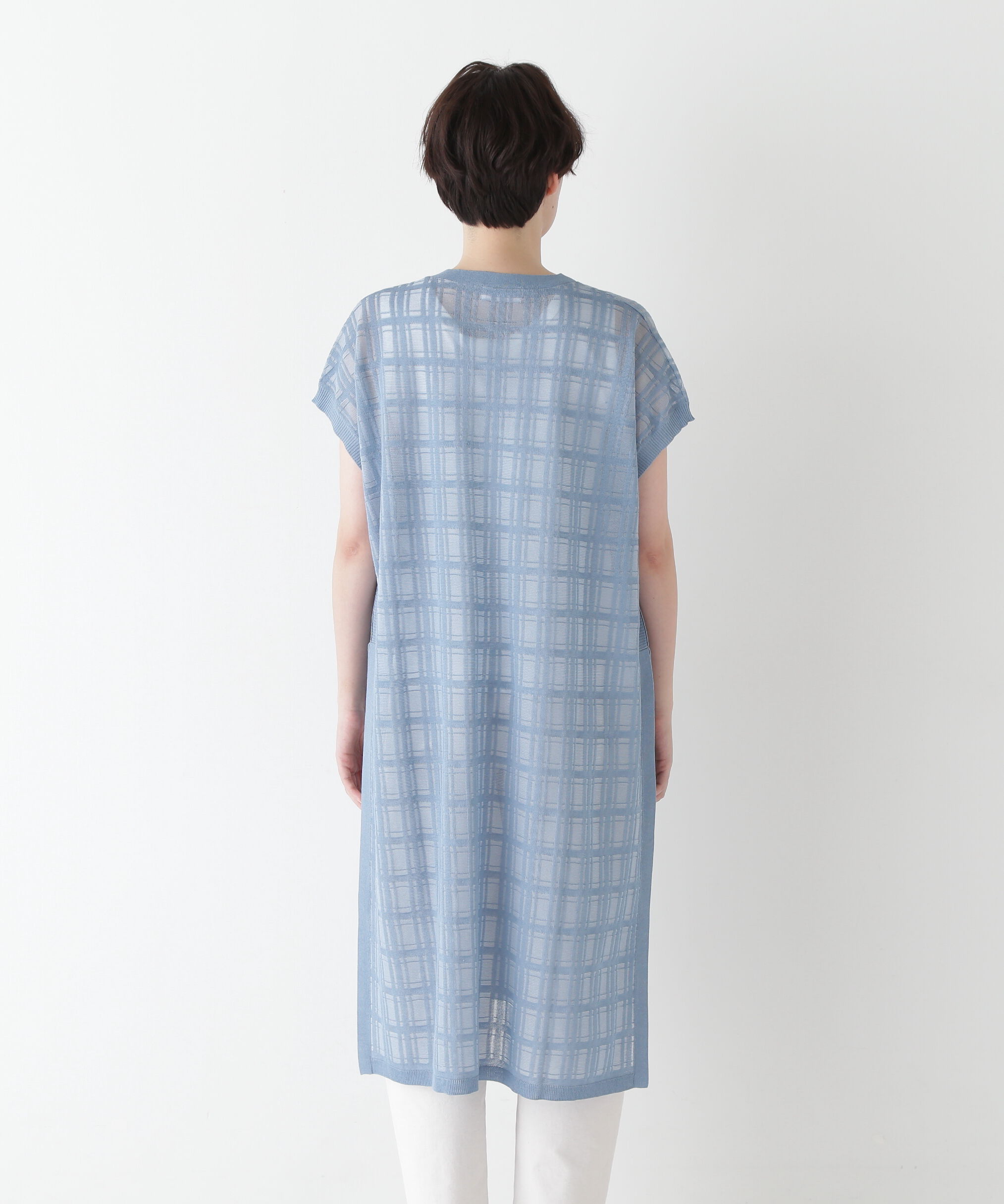  「◆【ウォッシャブル】【WEB・一部店舗限定】シアーチェックニットワンピース」|ワンピース|