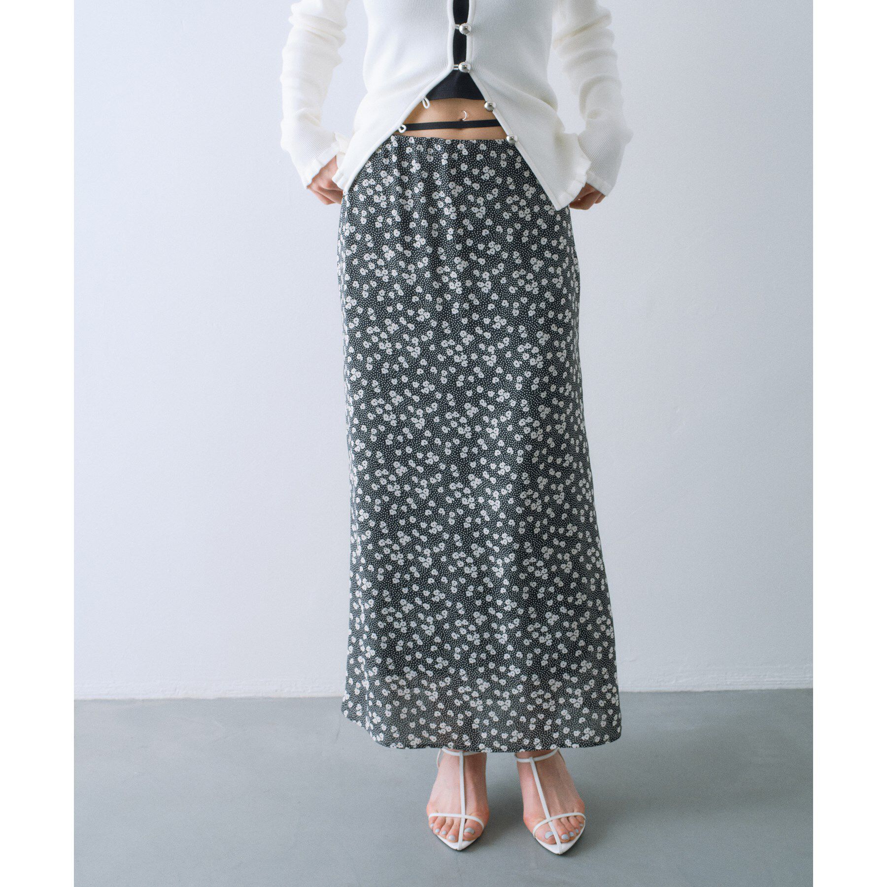CODE A「petit flower skirt」|スカート|ブラック(119)