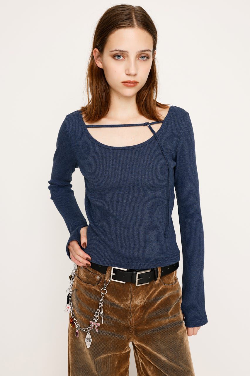SLY「2WAY CUT RIB トップス」|Tシャツ・カットソー|
