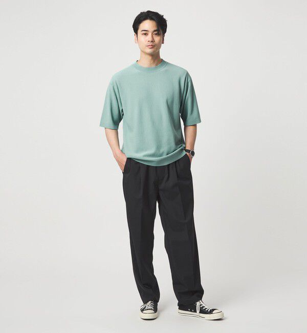 UNITED ARROWS green label relaxing「コットンナイロン リンクス クルーネック ショートスリーブ ニット -ウォッシャブル-」|ニット・セーター|