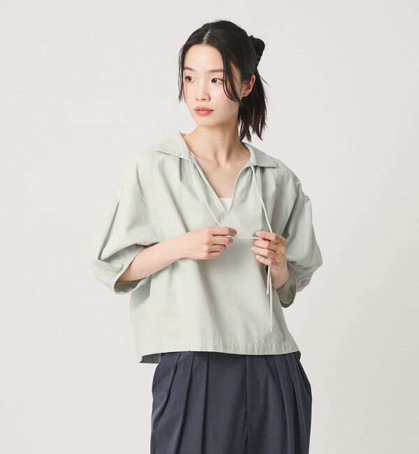 BEAUTY&YOUTH UNITED ARROWS「コットン麻 スキッパー チュニック ウォッシャブル」|チュニック|LIME