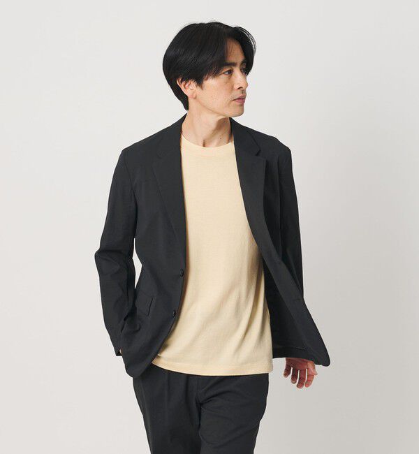 BEAUTY&YOUTH UNITED ARROWS「MIXTURE ナイロン コンフォート ジャケット ヨコストレッチ 撥水機能 ウォッシャブル セットアップ対応」|テーラードジャケット|BLACK